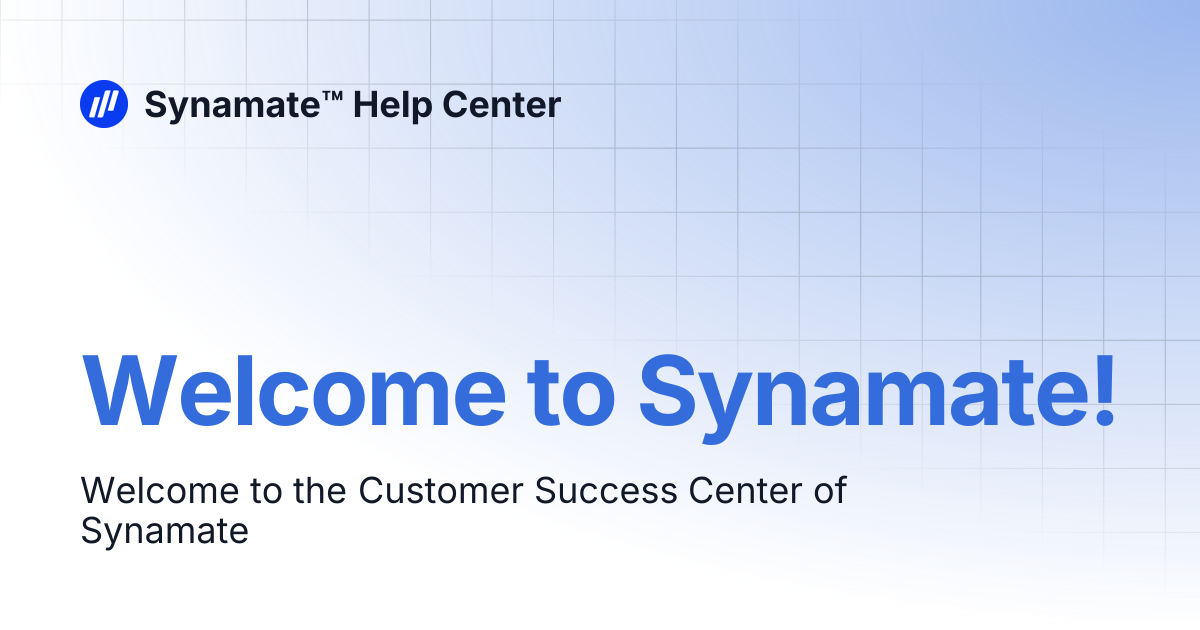 Welcome to synamate synamate help center